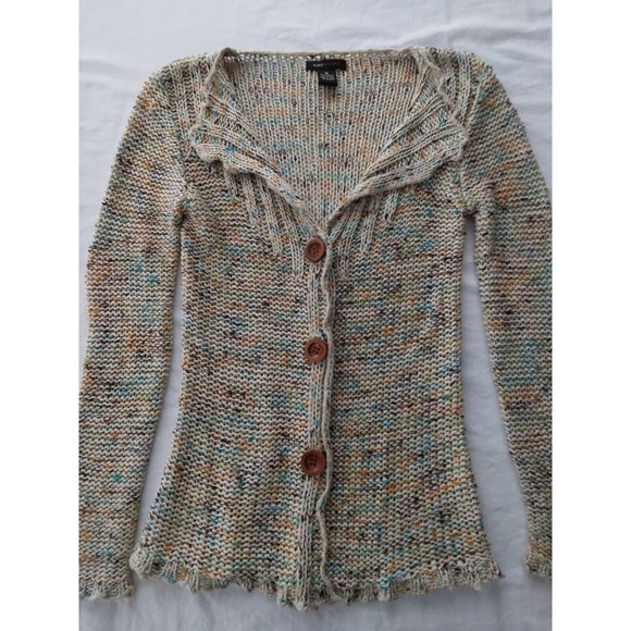 BCBG Maxazria Knit Cardigan Sweater Boho Multi-Color Womens Size Medium - Picture 2 of 9